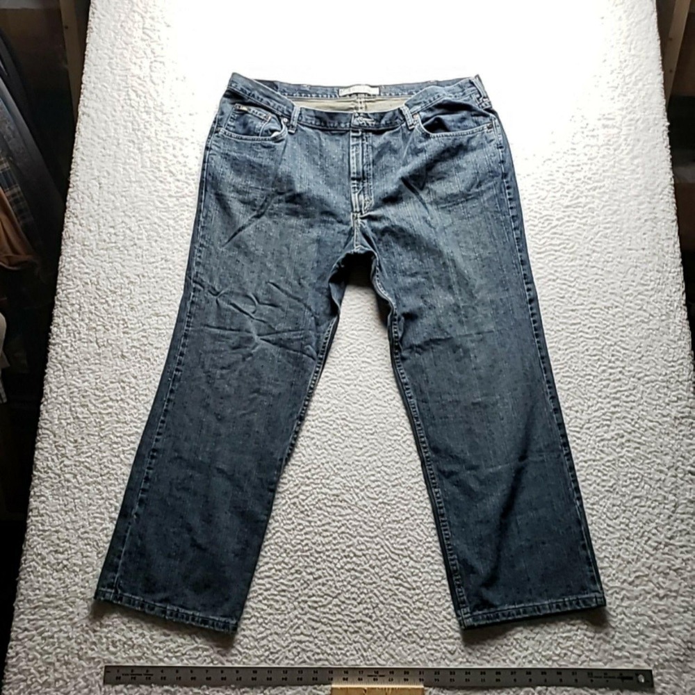 Lee Premium Select Jeans Mens 44x30 Blue Relaxed Straight Denim Pants Med Wash
